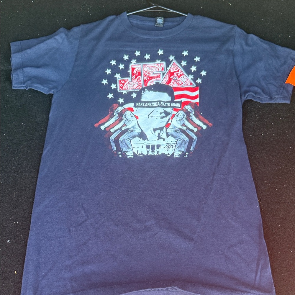 Navy Graphic T-Shirt with Patriotic Design
